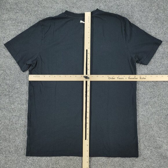 Puma Shirt Men Medium Black V-Neck Short Sleeve Pullover Embroidered Logo Adult - Picture 9 of 12